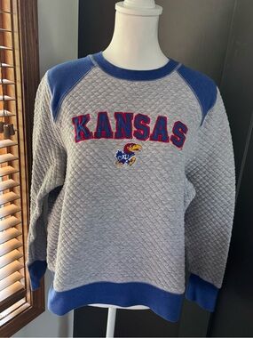 Kansas Jayhawks Y2K Collegiate Quilted Sweatshirt XL